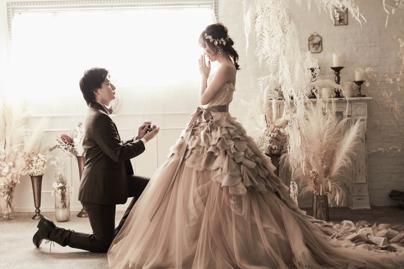 スタジオでのプロポーズシーン