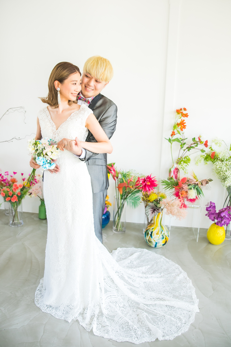 カラフルなフラワー背景で