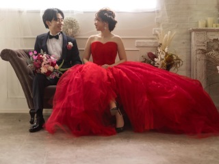 ハイブランドドレス着用のスタジオ2着付きプラン