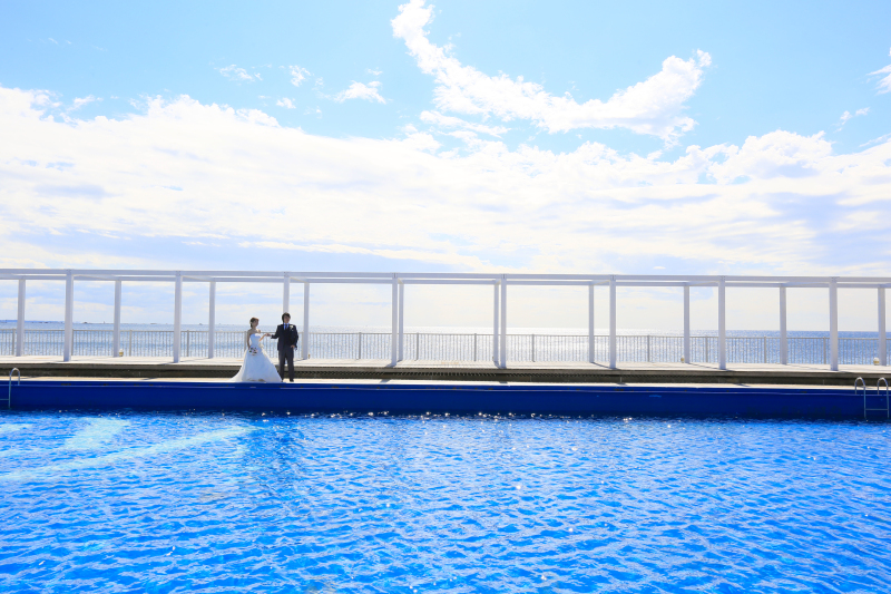 青に挟まれたお2人!