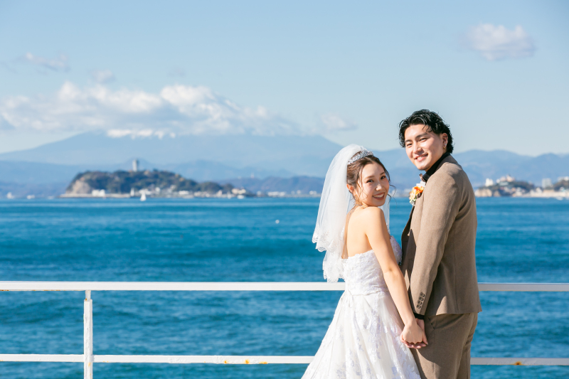 江の島と富士山がはっきりと！