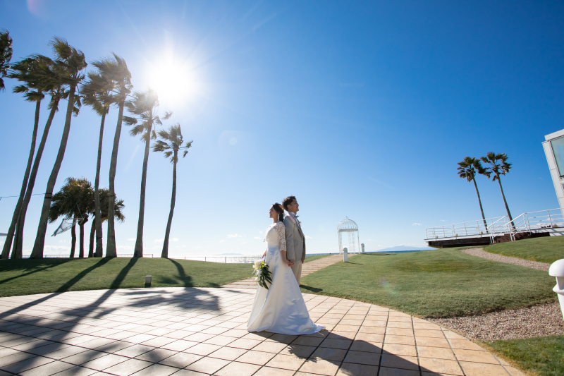 【都心から60分のリゾート】チャペル・海・ヤシの木・プールサイド全て撮影可能（データ150カット・衣装・美容・小物・ブーケ付き）