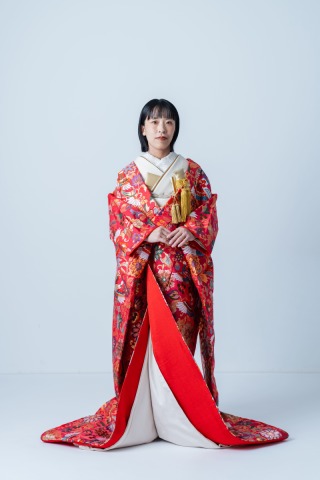 鳳凰　唐草　正倉院文様/レッド　IU25018