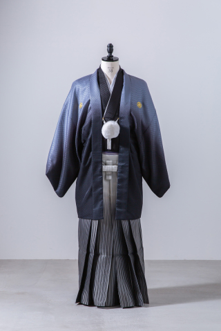 グレーグラデーション紋付・グラデーション袴