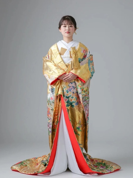 ゴールド　鶴に四季花 IU10542