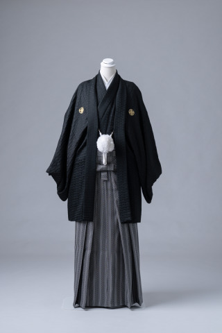 黒正絹✕市松模様