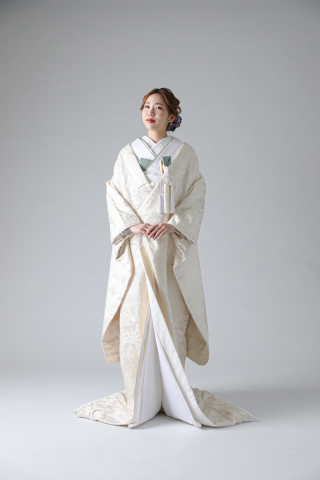 総柄デザイン花・アイボリー(WU01002)