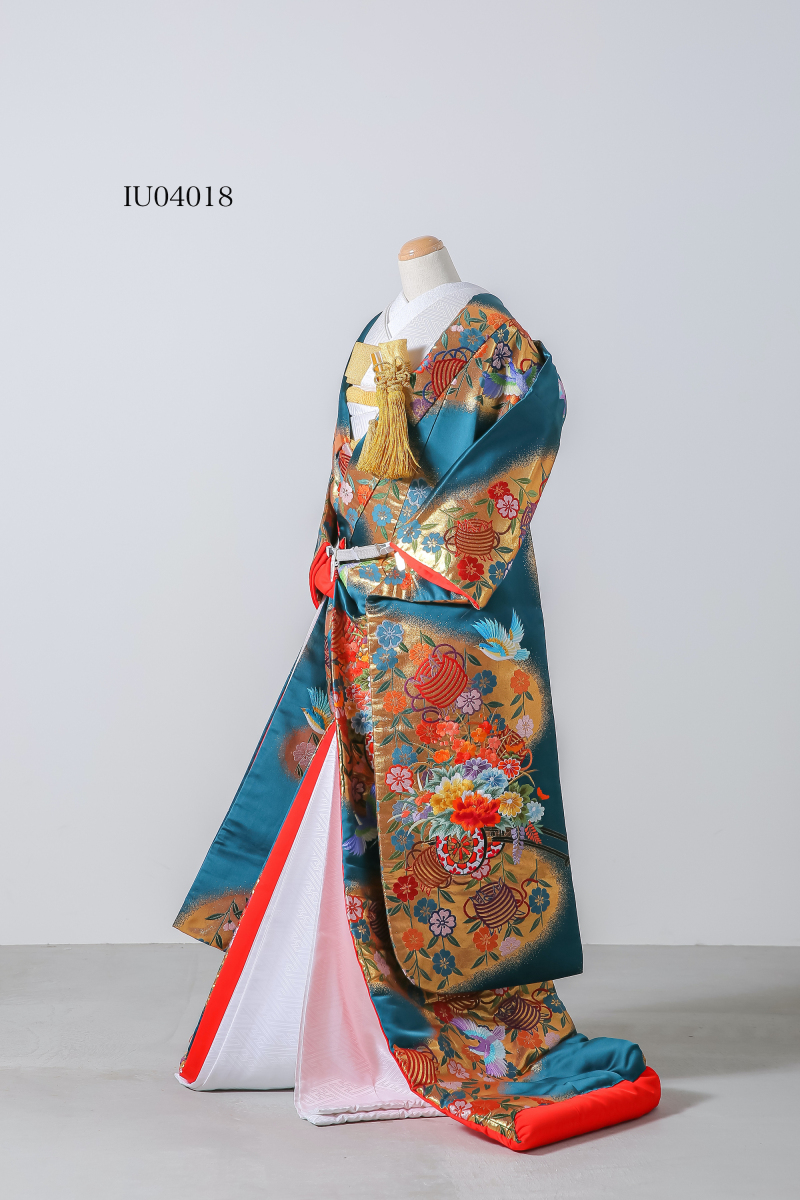 小鳥・花車・糸巻・グリーン(IU04018)