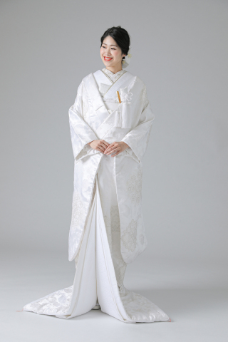 銀糸・雪輪総柄・有職文様/オフホワイト(WU03006)