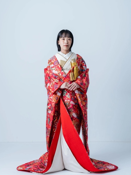 鳳凰　唐草　正倉院文様/レッド　IU25018