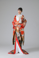 鶴・花車・赤緑グラデーション(IU04030)