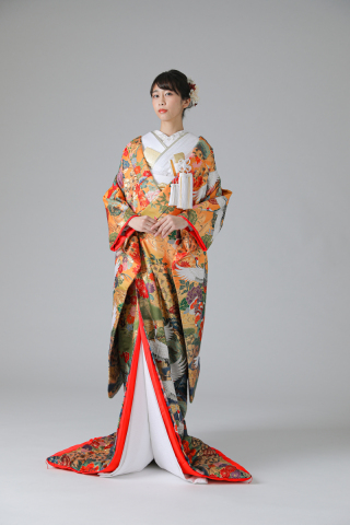 鶴松・牡丹・イエローネイビーグラデーション(IU04013)