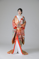 相良刺繍・梅・孔雀・ゴールド(IU04002)