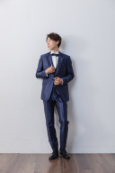 光沢ネイビードット