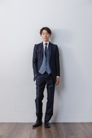 ストライプベスト水色