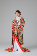 金糸・鶴・雲取文様・梅・桜・赤(IU04016)