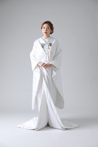 おぼろ桜・鶴・御所車・ホワイト(WU09520)