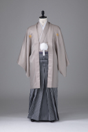 市松ベージュ紋付・仙台平