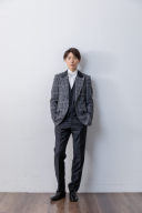 グレーチェック白蝶タイ