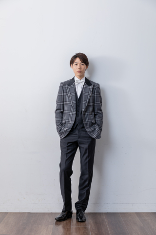 グレーチェック白蝶タイ