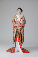 菊・牡丹・花扇・ゴールド (IU04041)