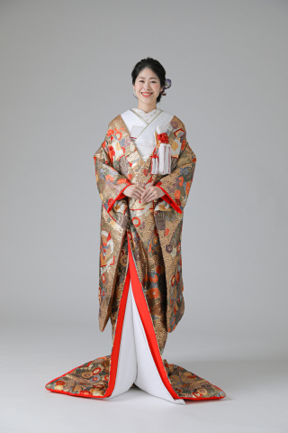 菊・牡丹・花扇・ゴールド (IU04041)