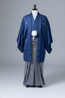 ネイビー紋付・仙台平