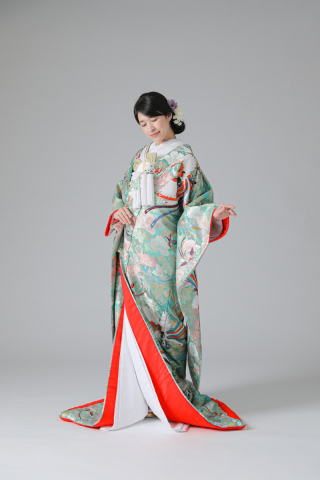 鳳凰・四季花・グリーン(IU04023)