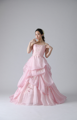 スパンコード刺繍サイド編み上げタッキング(ED60028)