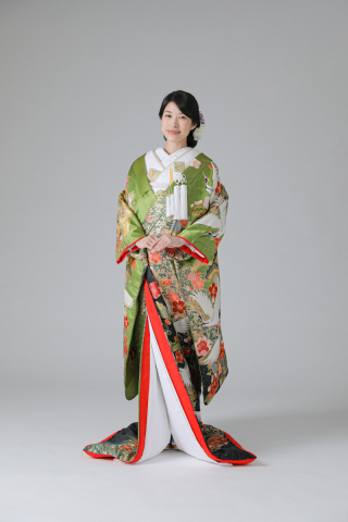 鶴・梅・松・グリーンブラック(IU04011)