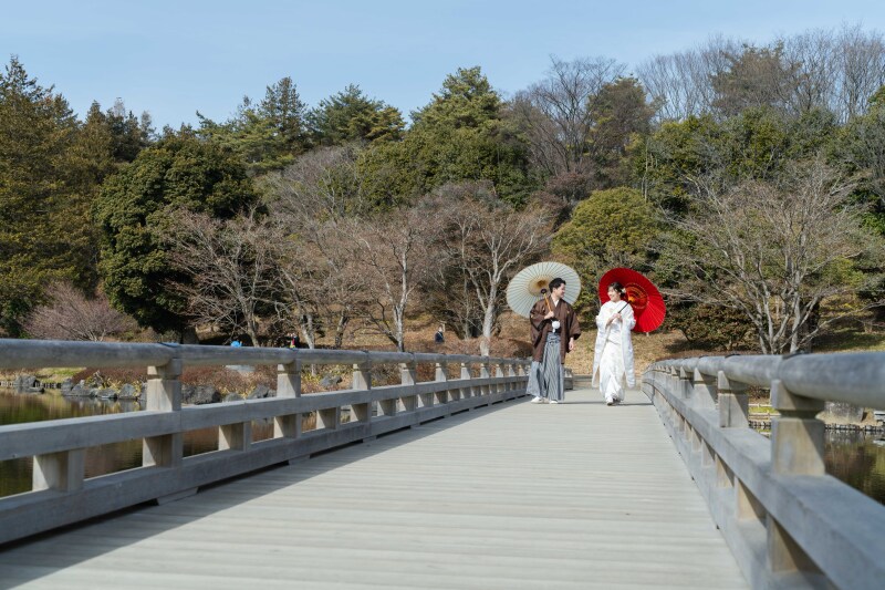 和傘をつかって