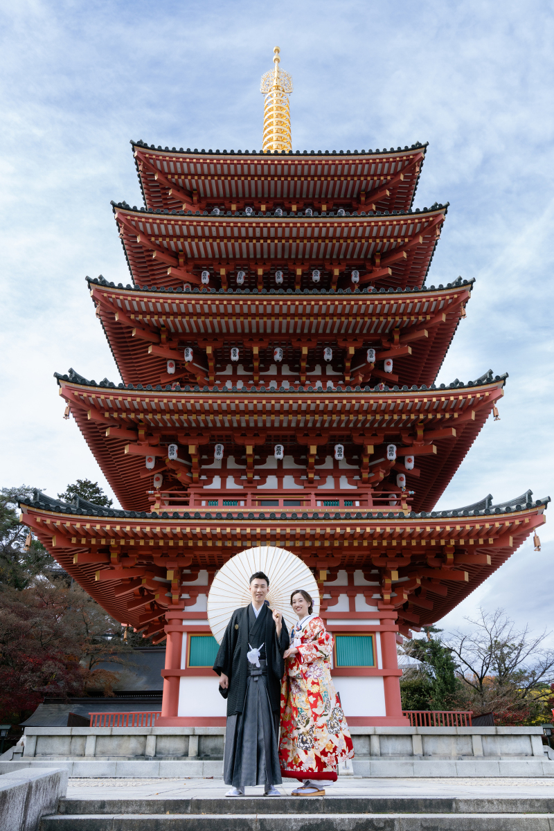 五重塔と青空