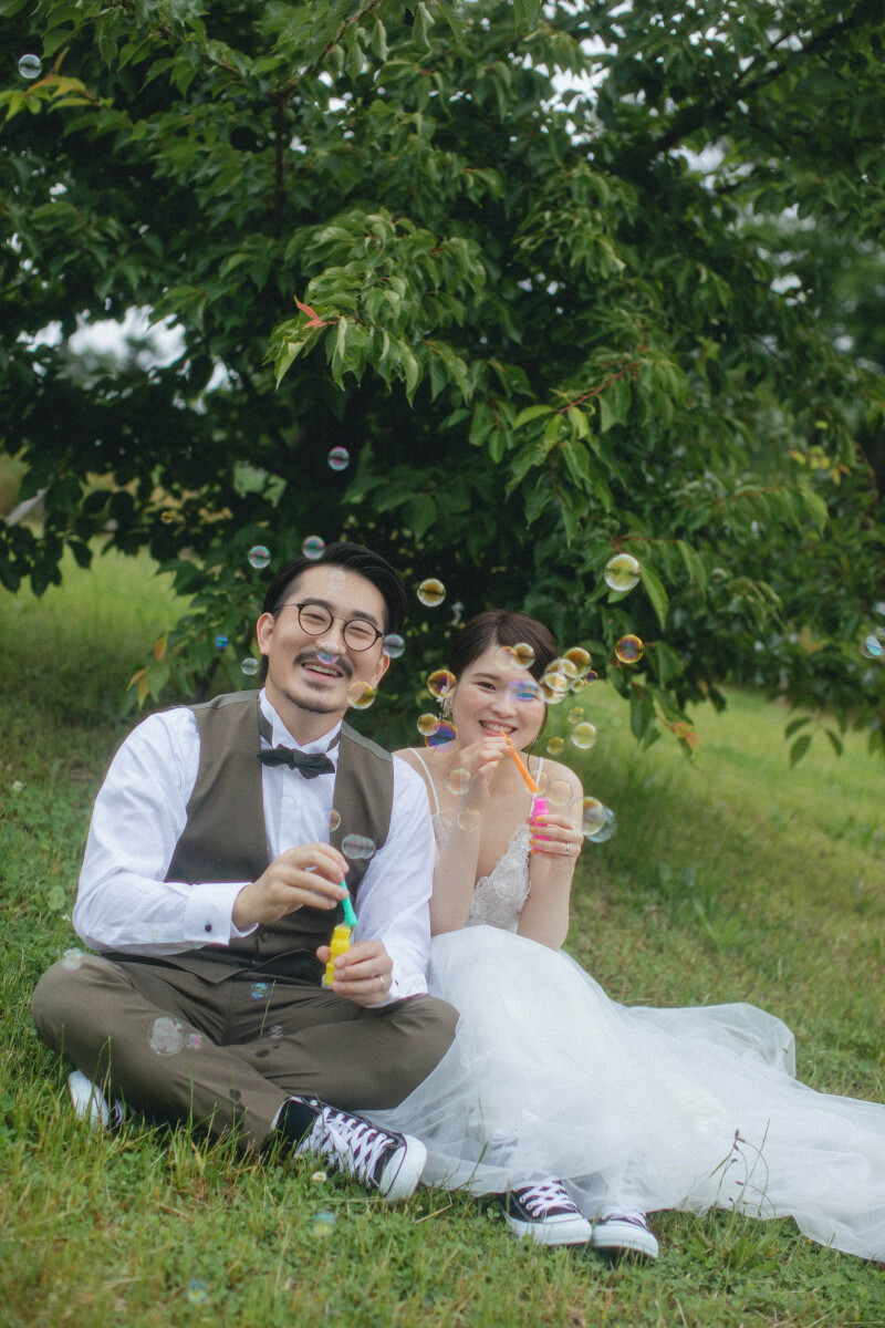 シャボン玉とお2人