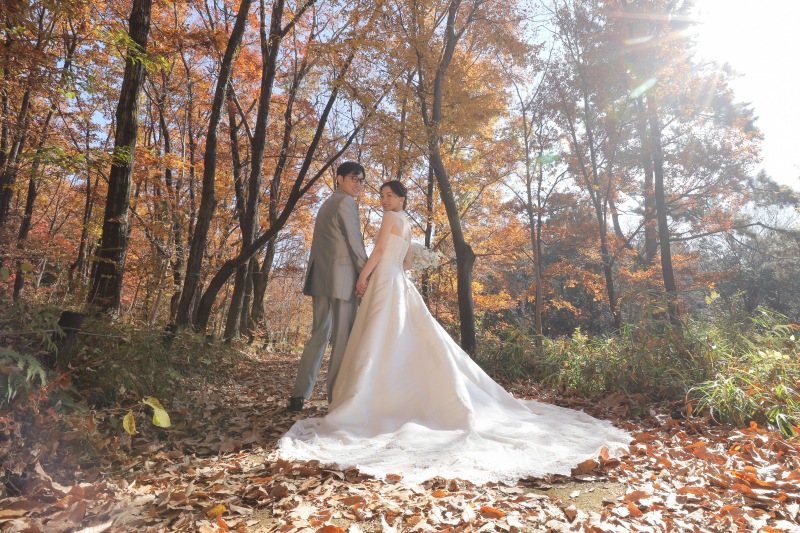 昭和記念公園の森林の中で