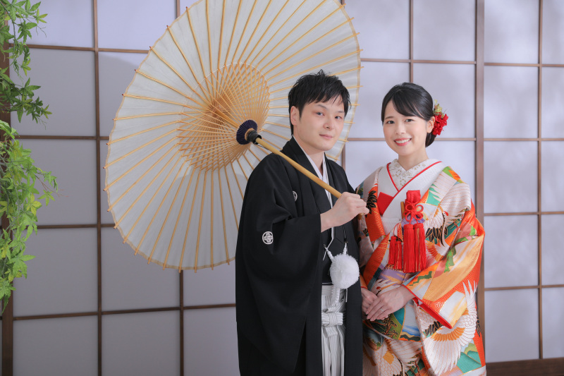 屋内庭園で記念写真!