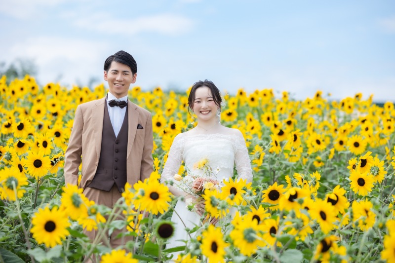 花畑と広大なロケーションで残す特別な一日