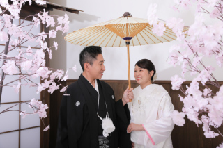 屋内庭園スタジオで和装2着