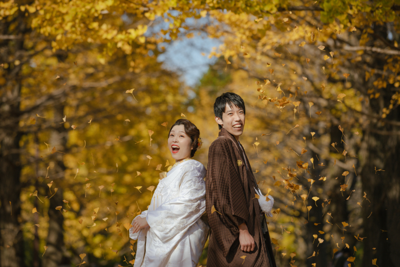 葉っぱを散らして！