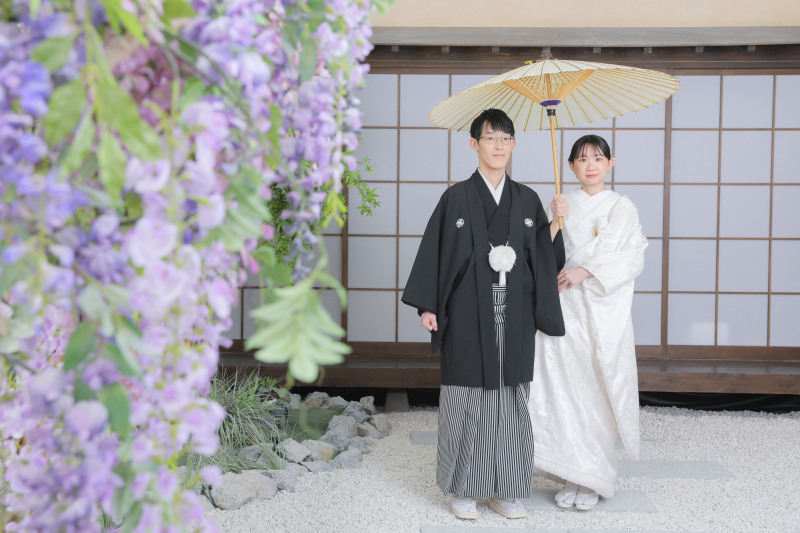 藤の花と相合い傘