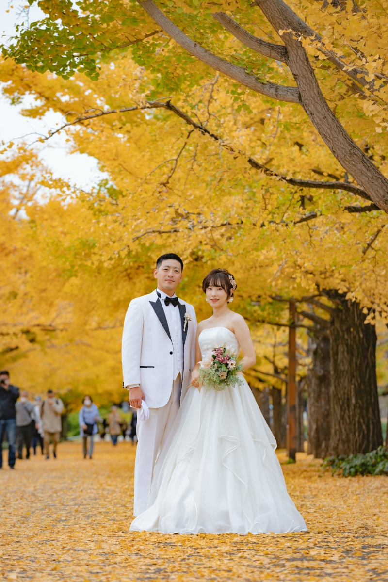洋装は銀杏並木へ