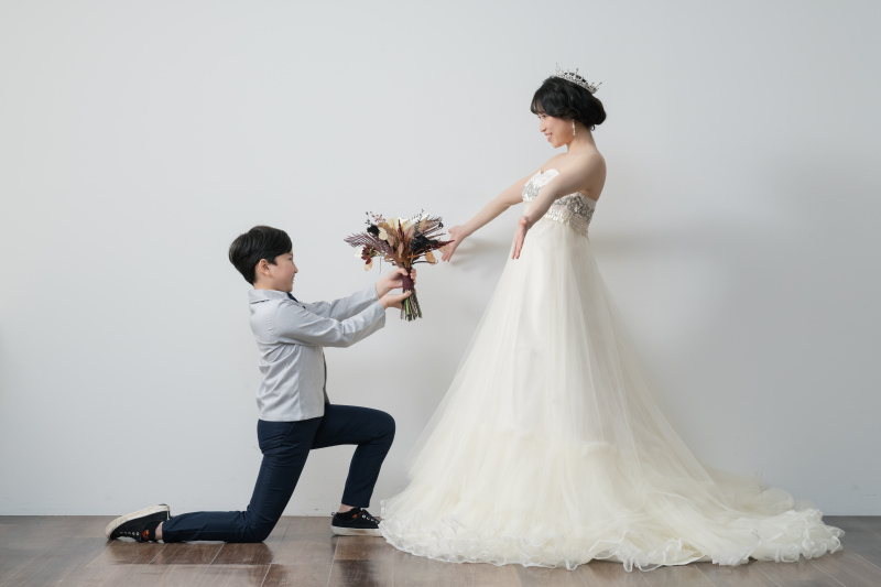 小さな新郎様とご新婦様