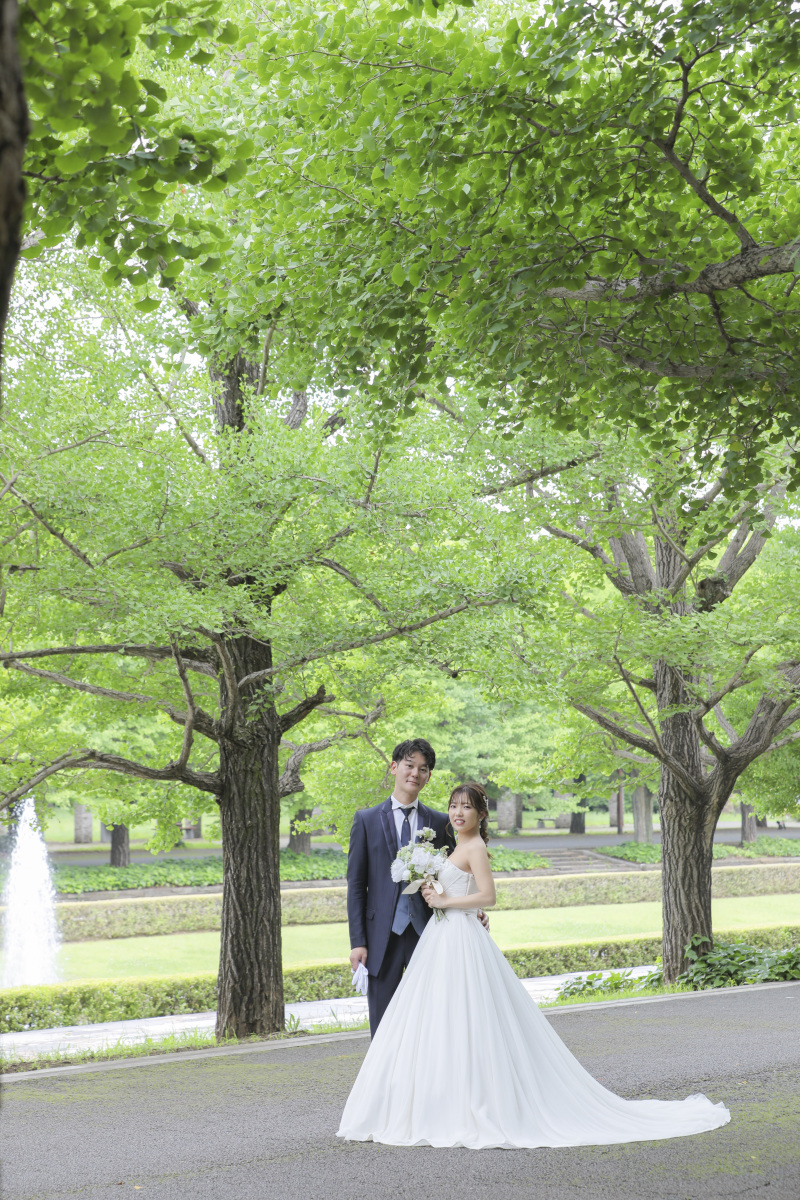 緑の並木道でパシャリ。