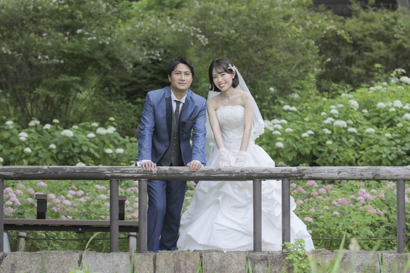 屋内庭園と紫陽花ロケーション