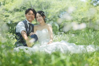 新緑とお花に囲まれて