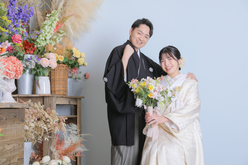 お花に囲まれて。