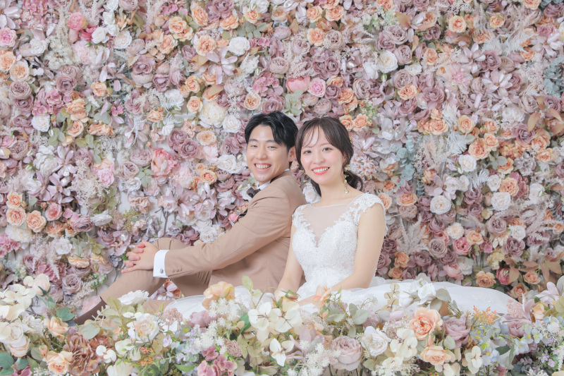 ピンクのバラ背景で。