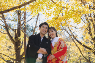 昭和記念公園の銀杏撮影＋洋装ハウススタジオ