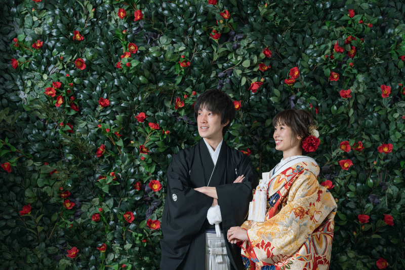 椿を使って華やかに