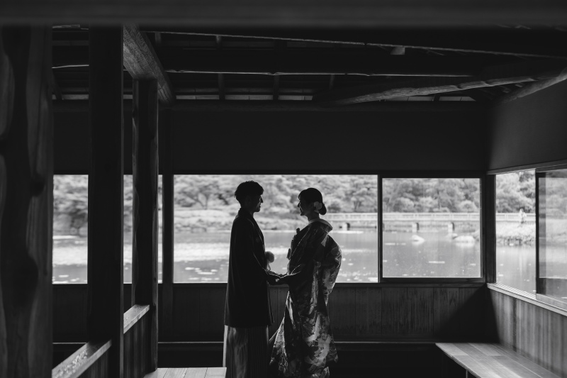 新緑の日本庭園