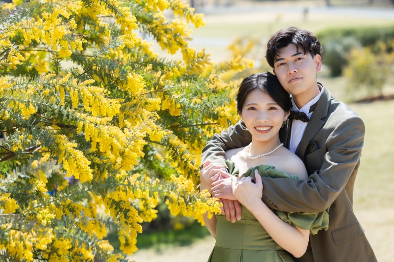 ミモザのシャワーに包まれて